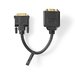 Adaptor DVI-I 24+5-pini tata - DVI-I 24+5-pini mama + VGA mama Nedis, 0.2m, negru